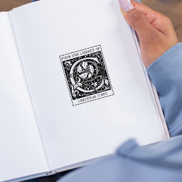 ヴィンテージフローラライブラリからのモノグラム文字C ラバースタンプ