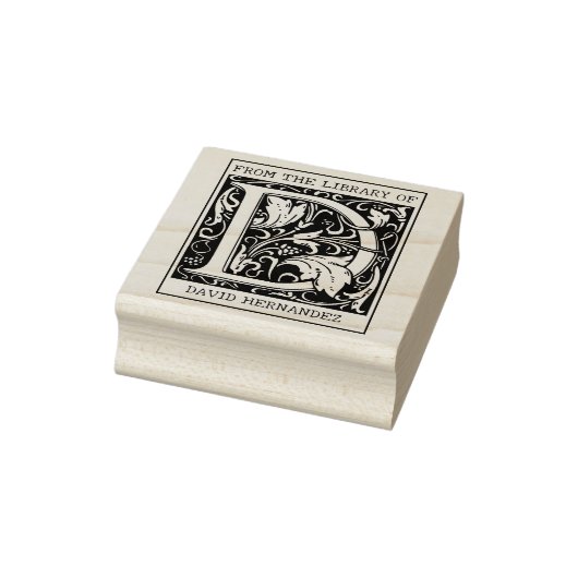 ヴィンテージフローラライブラリからのモノグラム文字D ラバースタンプ (スタンプ)