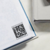 ヴィンテージフローラライブラリからのモノグラム文字K ラバースタンプ