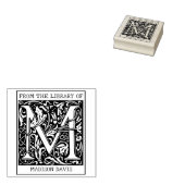 ヴィンテージフローラライブラリからのモノグラム文字M ラバースタンプ (押印)