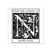 ヴィンテージフローラライブラリからのモノグラム文字N ラバースタンプ (インプリント)