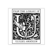 ヴィンテージフローラライブラリからのモノグラム文字U ラバースタンプ (インプリント)