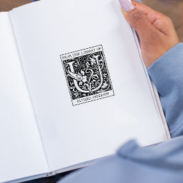 ヴィンテージフローラライブラリからのモノグラム文字U ラバースタンプ