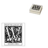 ヴィンテージフローラライブラリからのモノグラム文字W ラバースタンプ (押印)