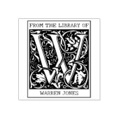 ヴィンテージフローラライブラリからのモノグラム文字W ラバースタンプ (インプリント)