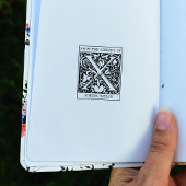 ヴィンテージフローラライブラリからのモノグラム文字X ラバースタンプ