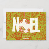 ヴィンテージフローラライムグリーンクリスマスフォトカード シーズンカード (裏面)