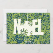 ヴィンテージフローラライムグリーンクリスマスフォトカード シーズンカード (裏面)