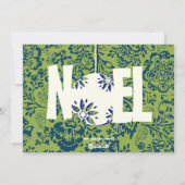 ヴィンテージフローラライムグリーンクリスマスフォトカード シーズンカード (裏面)