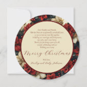 ヴィンテージフローララウンドクリスマスカード シーズンカード (裏面)