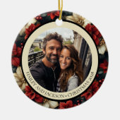 ヴィンテージフローララウンドセラミッククリスマスオーナメント セラミックオーナメント (正面)