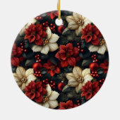 ヴィンテージフローララウンドセラミッククリスマスオーナメント セラミックオーナメント (裏面)