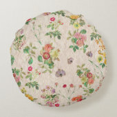 ヴィンテージフローララウンド装飾用クッション ラウンドクッション (裏面)