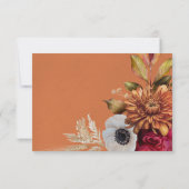 ヴィンテージフローララスト&明るい赤紫色結婚ズ セーブザデート (裏面)