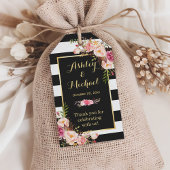 ヴィンテージフローララッストライプピング結婚の感謝 ギフトタグ