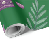 ヴィンテージフローララッピング紙 – パープル&金ゴールド要素 ラッピングペーパー (ロールコーナー)