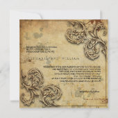 ヴィンテージフローララブバード結婚式招待状 招待状 (裏面)