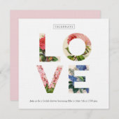 ヴィンテージフローララブブライダルシャワー招待 招待状 (正面/裏面)