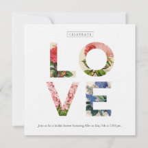 ヴィンテージフローララブブライダルシャワー招待