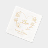 ヴィンテージフローララブ名前をカスタムすると日付 箔ナプキン (左)