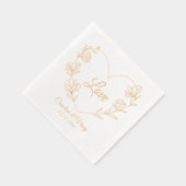 ヴィンテージフローララブ名前をカスタムすると日付 箔ナプキン (右)