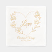 ヴィンテージフローララブ名前をカスタムすると日付 箔ナプキン (正面)