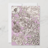 ヴィンテージフローララベンダーパープモダンル結婚ズ 招待状 (裏面)