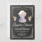 ヴィンテージフローラランジェリーブライダルシャワー招待 招待状 (正面)