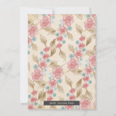 ヴィンテージフローラランジェリーブライダルシャワー招待 招待状 (裏面)