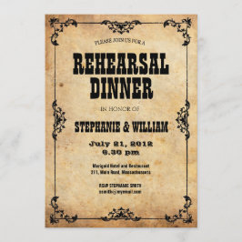 ヴィンテージフローラリハーサルディナーカード 招待状