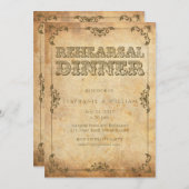 ヴィンテージフローラリハーサルディナーカード 招待状 (正面/裏面)
