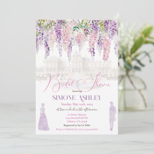 ヴィンテージフローラリージェンシーエラブライダルシャワー 招待状 (スタンド正面)