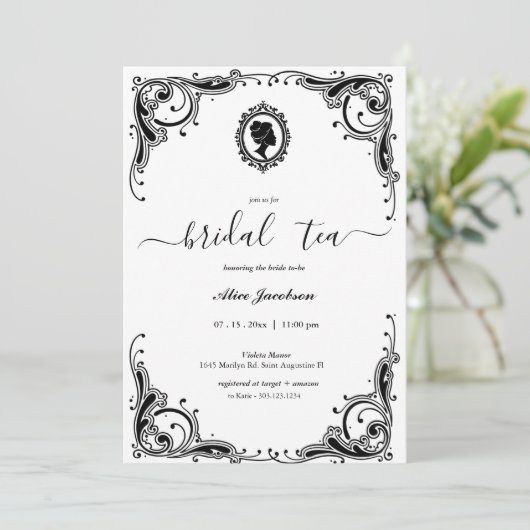 ヴィンテージフローラリージェンシーブライダルシャワー 招待状 (スタンド正面)