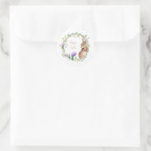 ヴィンテージフローラリースイースターウサギ ラウンドシール (バッグ)