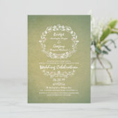 ヴィンテージフローラリースエレガントウェディング招待状 招待状 (スタンド正面)