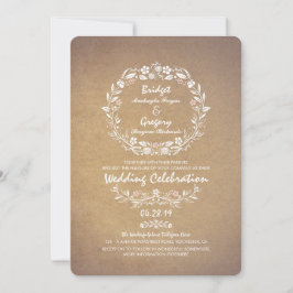 ヴィンテージフローラリースエレガントウェディング招待状 招待状