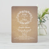 ヴィンテージフローラリースエレガントカップルのシャワー 招待状 (スタンド正面)