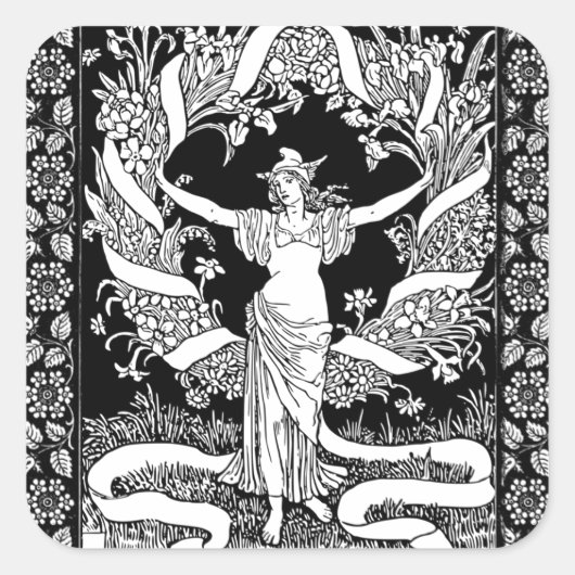 ヴィンテージフローラリースシール スクエアシール (正面)