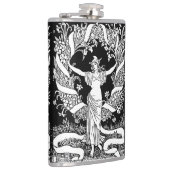 ヴィンテージフローラリースビニール包まれたフラスコ フラスク (右)