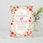 ヴィンテージフローラリース庭園の結婚式招待状 招待状 (スタンド正面)