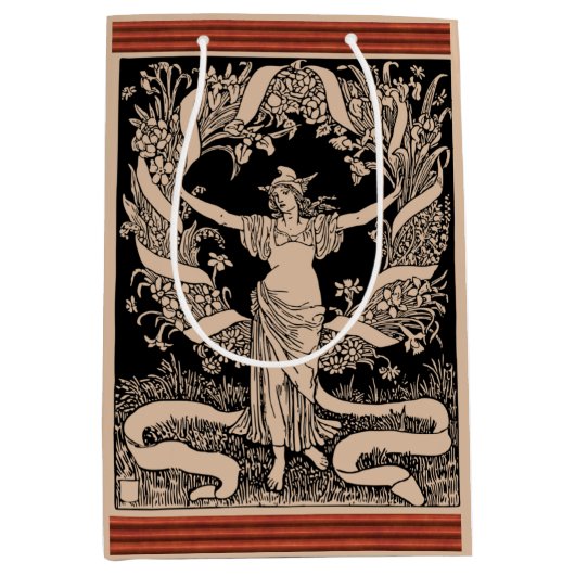 ヴィンテージフローラリース抱き枕 ミディアムペーパーバッグ (正面)