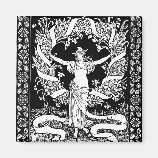 ヴィンテージフローラリース磁石 マグネット (正面)