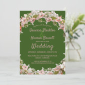 ヴィンテージフローラリース結婚式招待状 招待状 (スタンド正面)