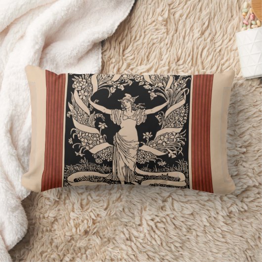 ヴィンテージフローラリース腰枕 ランバークッション (ブランケット)