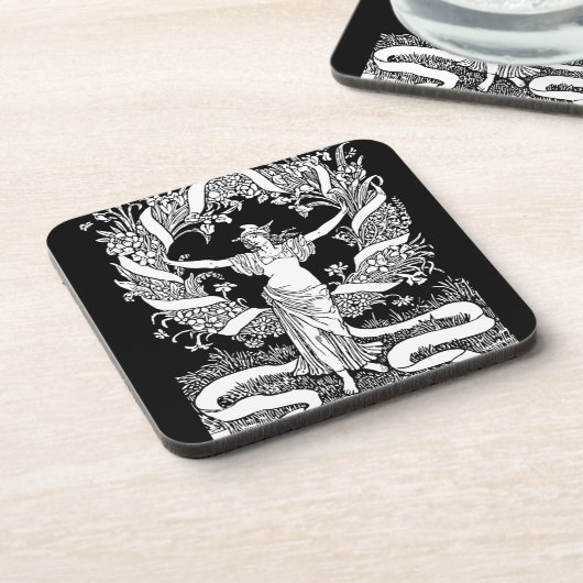 ヴィンテージフローラリース飲料用コースター コースター (左側)