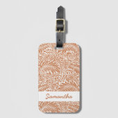 ヴィンテージフローラルパターンアールヌーボーウィリアムモリス ラゲッジタグ (正面縦)