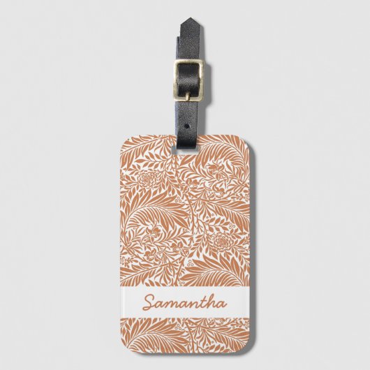 ヴィンテージフローラルパターンアールヌーボーウィリアムモリス ラゲッジタグ (正面縦)