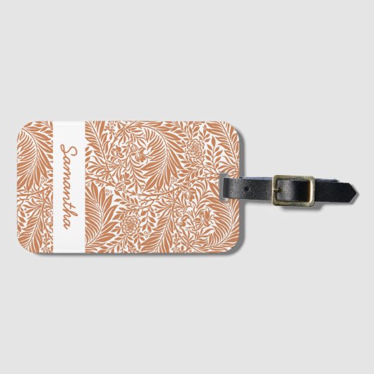 ヴィンテージフローラルパターンアールヌーボーウィリアムモリス ラゲッジタグ (正面横)