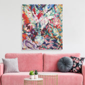 ヴィンテージフローラルパターングラジオラス キャンバスプリント (インサイチュ (リビング))