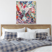 ヴィンテージフローラルパターングラジオラス キャンバスプリント (インサイチュ (寝室))